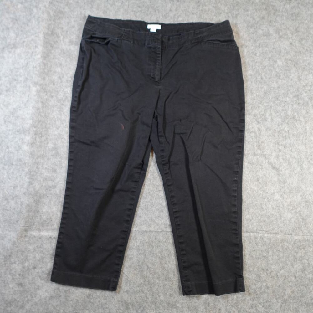 J. Jill Pants Womens 16 Petite Ankle Cropped Black Trousers Chino Office Casual